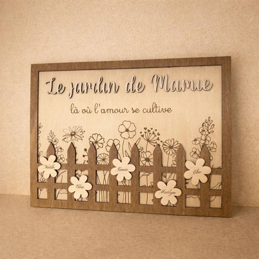 cadre jardin fleuri personnalisé