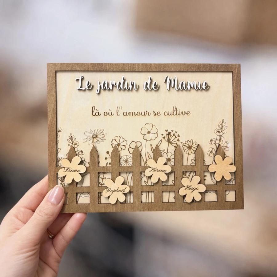 cadre jardin fleuri personnalisé