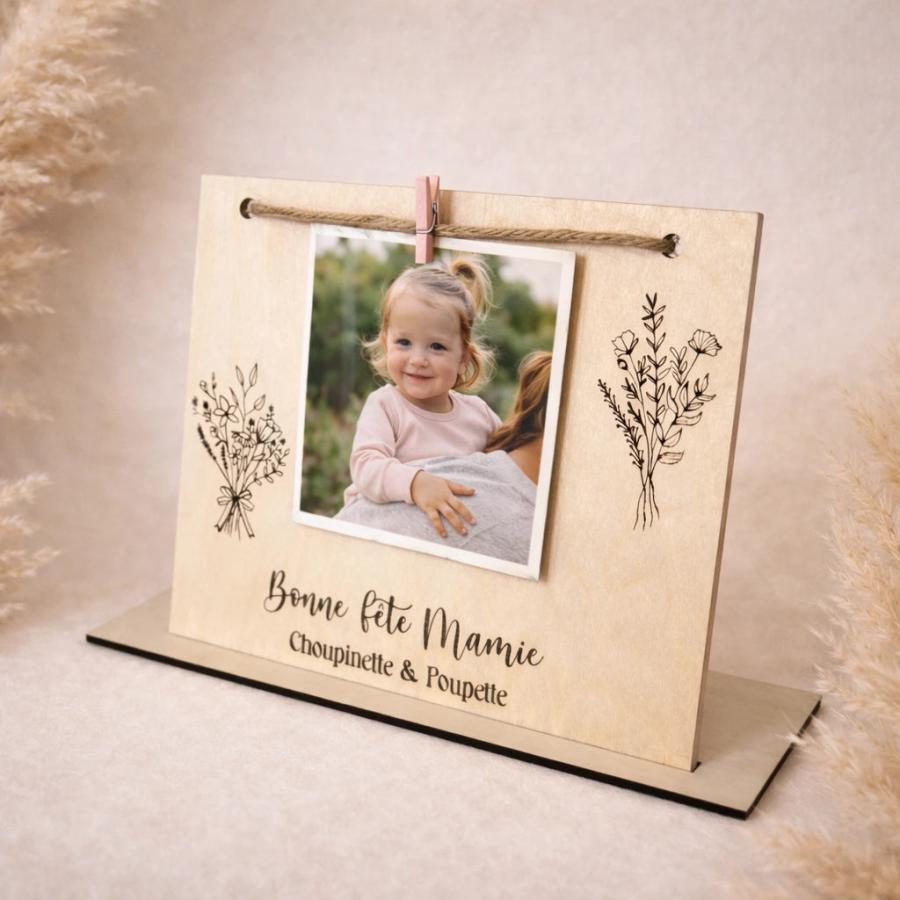 Cadre photo en bois personnalisé